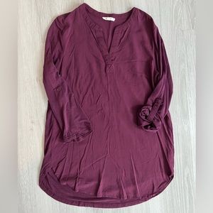 Pleione • Wine 3/4 sleeve tunic top